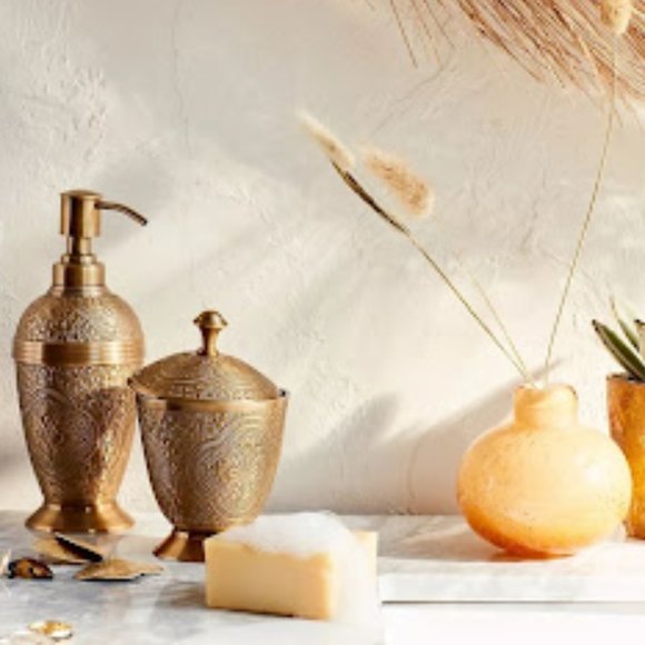 Anthropologie Metal Brass Cyra Decorative Engraved
